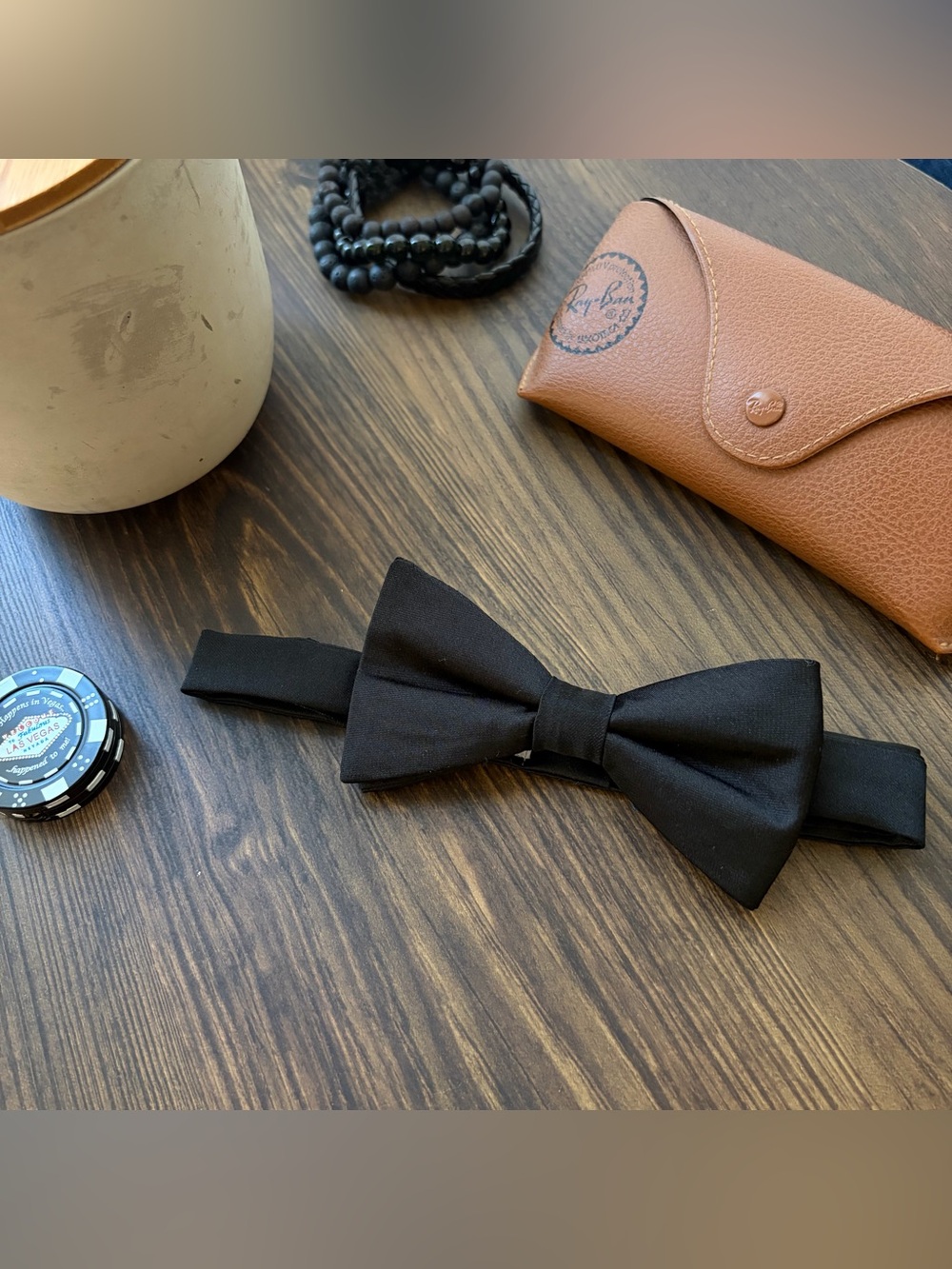 Nordstrom Rack Men's 100% Silk Black Bow Tie